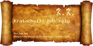Kratochvill Károly névjegykártya