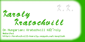karoly kratochvill business card
